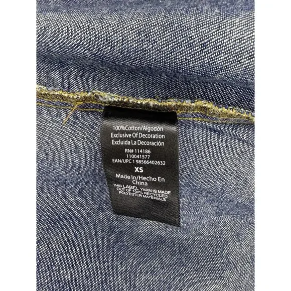 NWOT Frye Denim Shirtdress Dark Indigo Long Sleeve Size XS - Picture 10 of 12